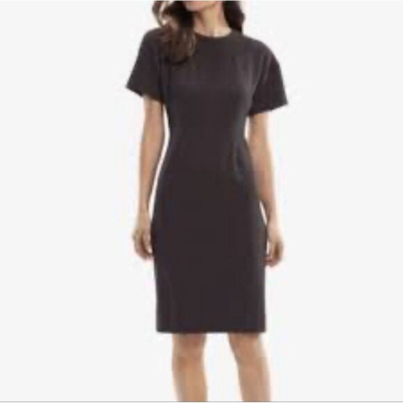 MM Lafleur Gayle Textured Knit Ponte Sheath Dress 4 Work Cocktail Office Purple - Picture 1 of 11